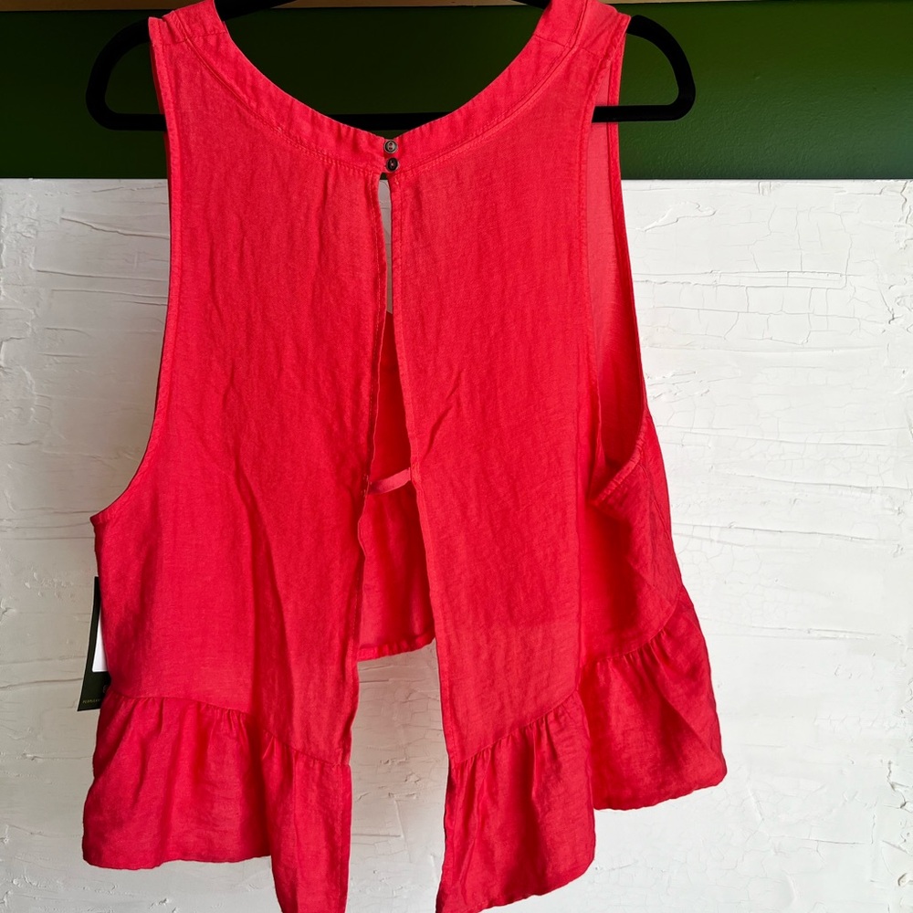 Free People Ruffle Red Sleeveless Top - Picture 3 of 3